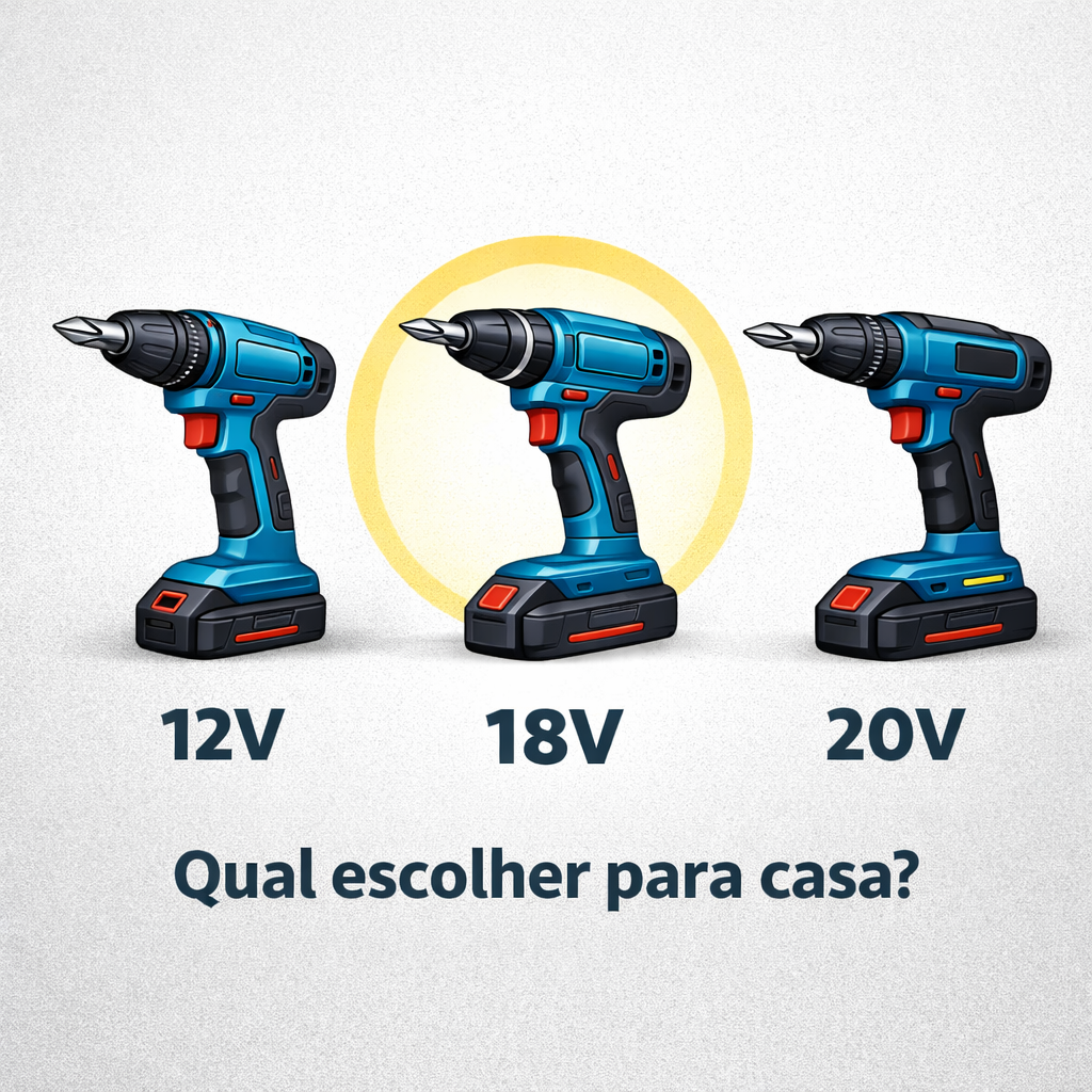 Qual voltagem escolher: 12V, 18V ou 20V? Guia para uso doméstico em 2026 parafusadeira 12v 18v 20v qual escolher uso domestico 2026