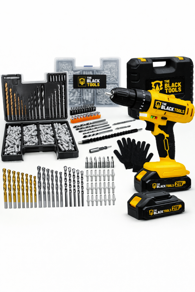 parafusadeira furadeira impacto the black tools 21v kit completo